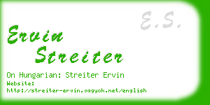 ervin streiter business card